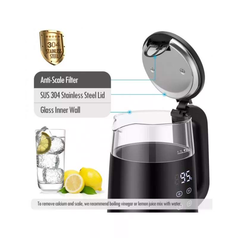 Hervidor eléctrico Forme FKG-4017 1,7L 2200W negro