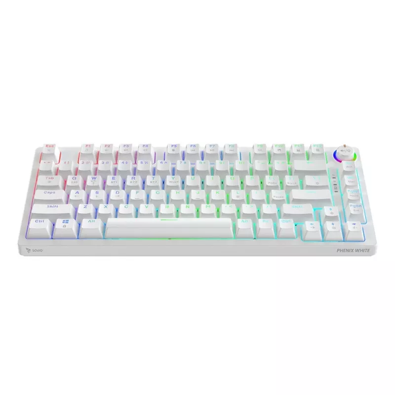 SAVIO PHENIX WHITE teclado mecánico inalámbrico, Gateron Red Pro, ABS