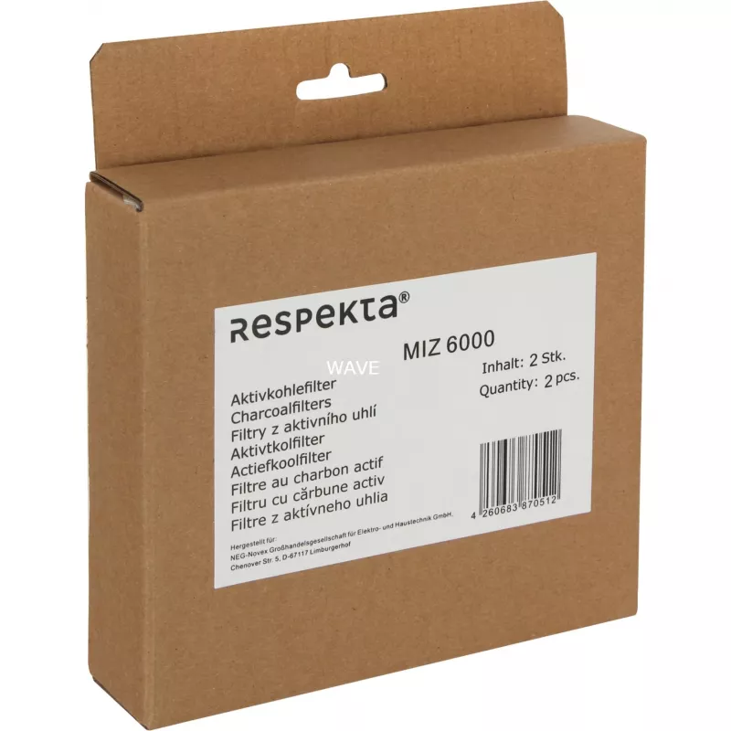Pack de filtros de carbón activo para Respekta MIZ 6000 — 2 filtros de repuesto