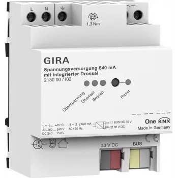 Gira Fuente de alimentación KNX 640 mA Módulo de inductancia Modelo 213000