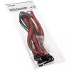 Kit de extensión de cables trenzados Kolink Core Standard – negro intenso / rojo racing, 24 pines + 8 pines + 6+2 pines + SATA