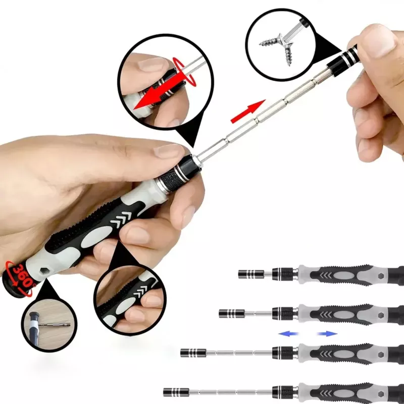 Set de destornilladores de precisión Extralink, 118 en 1 destornilladores Torx y herramientas de precisión