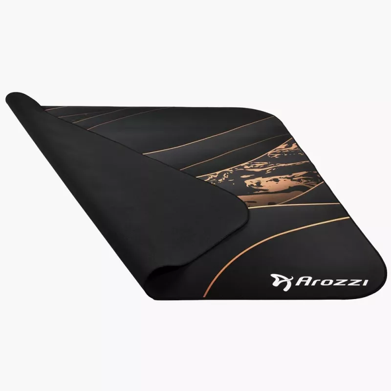 Alfombrilla Arozzi Zona Square — Negro/Oro, alfombrilla protectora para silla y suelo, forma cuadrada