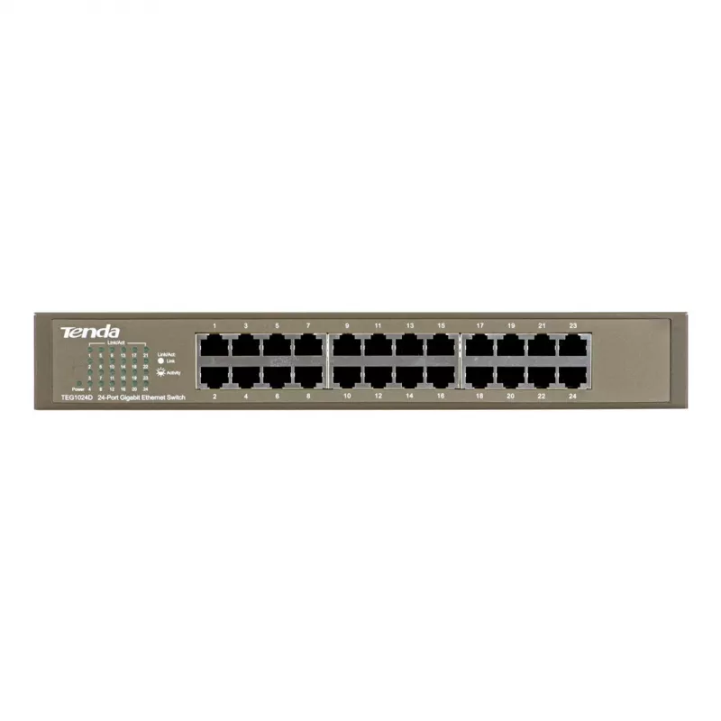 Switch no gestionado TENDA TEG1024D 24 puertos Gigabit Ethernet, 48 Gbps, tabla MAC de 8000, azul