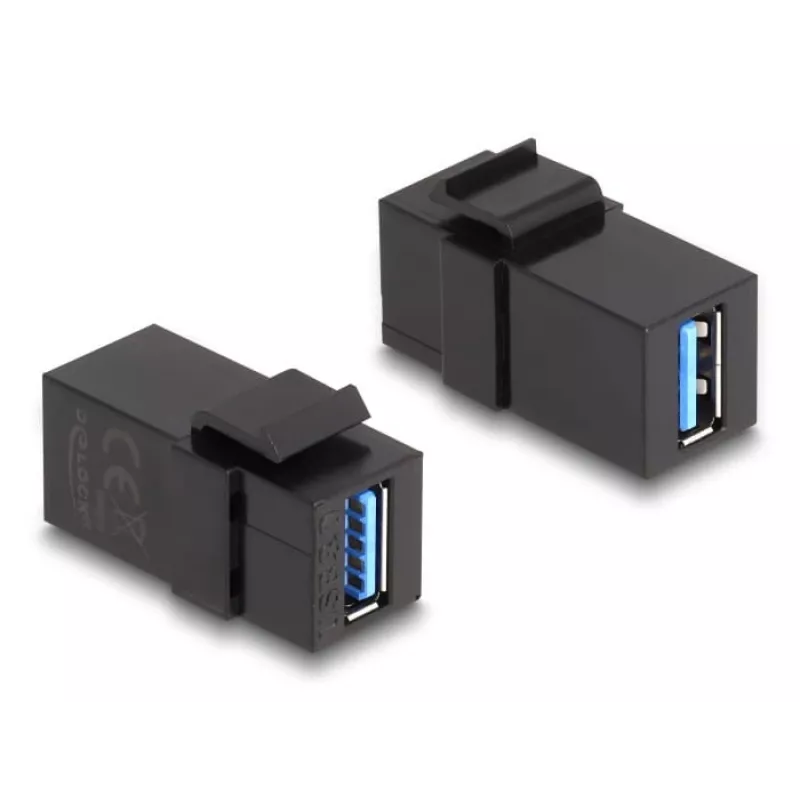 Módulo Keystone DeLOCK USB 3.0 A conector hembra a A conector hembra negro 1:1