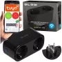 Enchufe inteligente doble controlado por Wi-Fi TUYA, negro