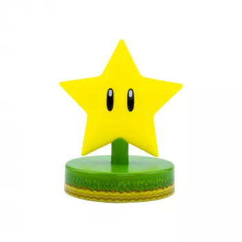 Lámpara de mesa Paladone Super Mario Super Star Icon Light — luz de noche LED decorativa