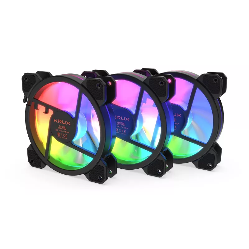 Pack de 3 ventiladores de carcasa KRUX Lunar 120 ARGB