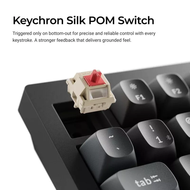 Teclado mecánico 75% Keychron V1 Ultra 8K — QWERTY, Bluetooth y cable, RGB, negro