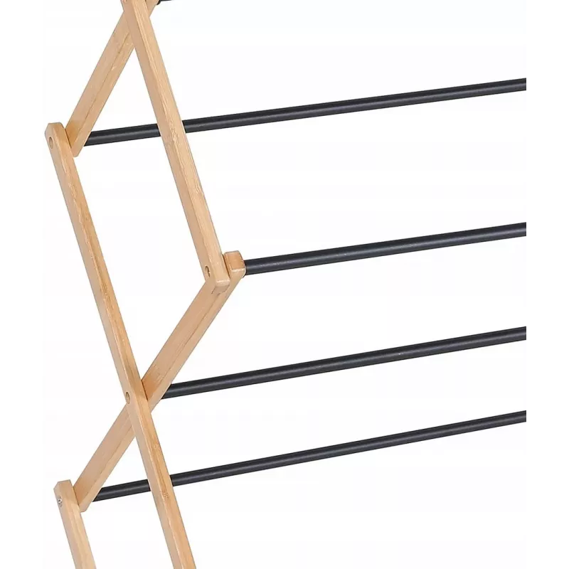 Tendedero PROMIS ANCONA, tendedero plegable de acero con acabado madera, 10 m de superficie de secado, 1000 mm de altura