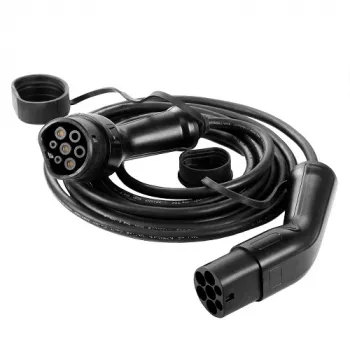 Cable de carga para vehículo eléctrico Type 2 - Type 2, 32A, 22kW, trifásico, 5m