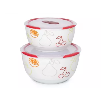 Set de boles OURSSON BS4781RC/DC redondos de cerámica 3L blanco 2 uds.