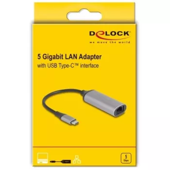 DeLOCK 81570 Adaptador de cable USB Type-C RJ-45 0,15 m antracita