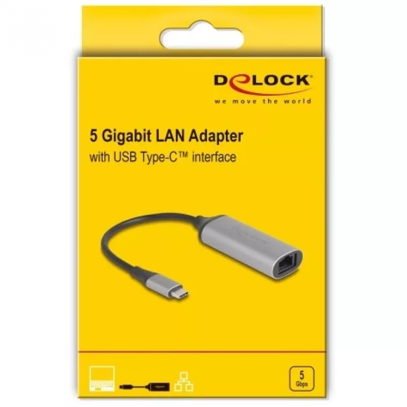 DeLOCK 81570 Adaptador de cable USB Type-C RJ-45 0,15 m antracita