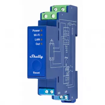 Dimmer empotrable Shelly Pro Dimmer 0/1-10V PM — inalámbrico, 110–240 V, 3 W en espera, Azul, 19×69×94 mm