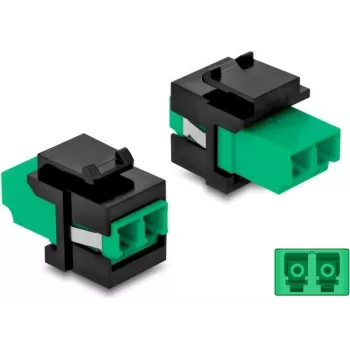 Módulo Keystone DELOCK 87074 conector LC plano verde/negro 16,5×29,2×21,9 mm