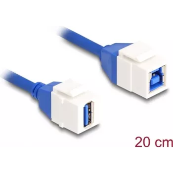 Cable módulo Keystone DeLOCK USB 5 Gbps Type-A hembra a Type-B hembra 20 cm azul