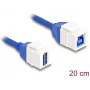 Cable módulo Keystone DeLOCK USB 5 Gbps Type-A hembra a Type-B hembra 20 cm azul
