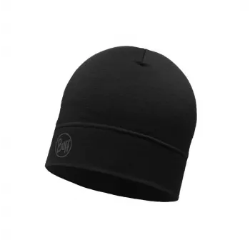 Gorro BUFF MERINO LIGHTWEIGHT BEANIE SOLID negro talla única gorro estándar