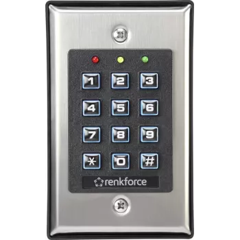 Cerradura electrónica de código Renkforce 1582597 teclado iluminado de superficie/empotrar para control de accesos