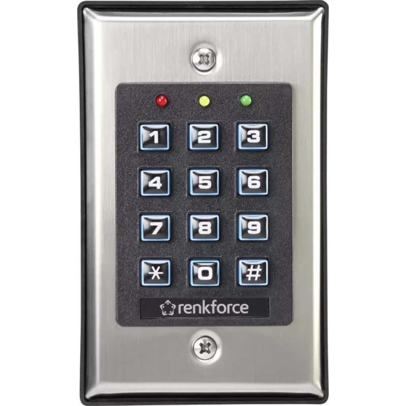 Cerradura electrónica de código Renkforce 1582597 teclado iluminado de superficie/empotrar para control de accesos