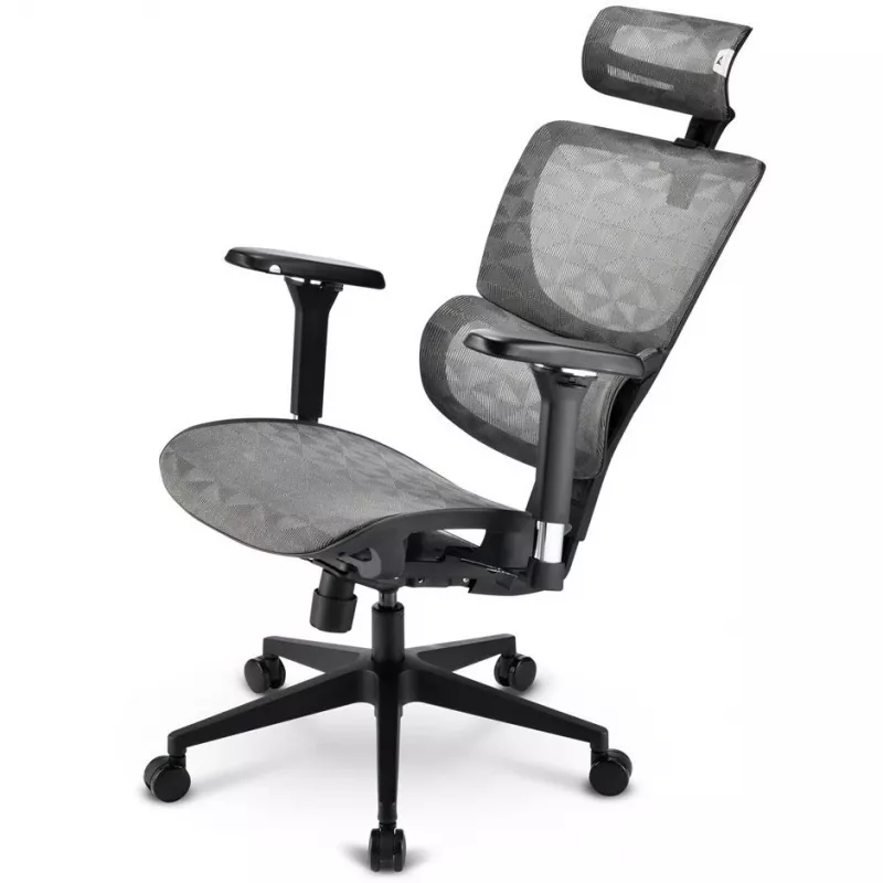 Silla de oficina Sharkoon OfficePal C40M asiento de malla respaldo de malla, gris, máx. 150 kg