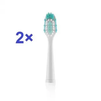 Cabezal de cepillo de recambio ETA ETA070990200, 2 uds., cerdas medias, turquesa/blanco