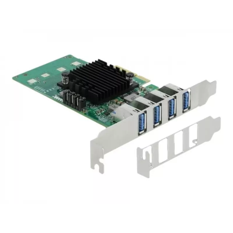 DeLOCK tarjeta PCI Express x4 a 4 x externo USB 3.0 Quad Channel - formato Low Profile