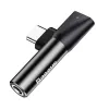 Adaptador de audio Baseus USB-C a minijack 3,5 mm + USB-C (negro)