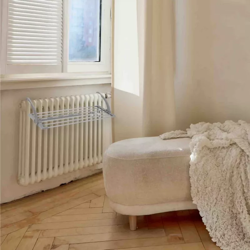 Estante auxiliar Jata HTEN2402 de polipropileno y acero inoxidable plegable 58×32×4,7 cm