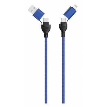 Cable USB 2GO 797368 1,2 m USB A/USB C USB C/Lightning Negro Azul