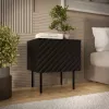 Mesita de noche Cama meble LUCCA, 2 uds., 47x40x52 cm, negro, MDF/aglomerado