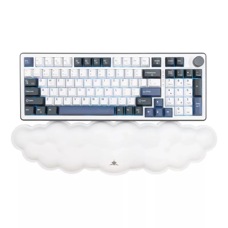 White Shark KP-012 Cumulus Cloudy reposamuñecas para teclado, blanco