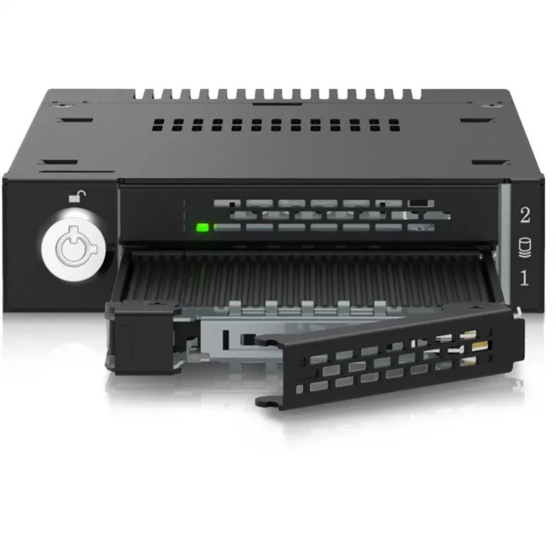 ICY DOCK - ToughArmor - MB834MK-B V2 - 2x M.2 NVMe a 1x bahía de 3,5 inch marco extraíble cerradura de llave metálica SlimSAS 4i negro