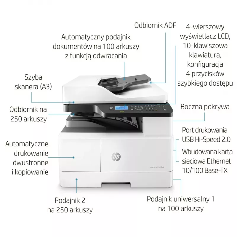 Impresora todo en uno HP LaserJet M443nda Láser A3 1200 x 1200 DPI 24 ppm