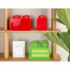 LEGO Storage Brick 4 caja de almacenamiento con tapa, roja transparente