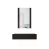 Tocador con espejo cama meble PAFOS 80×41,6×100 cm, marco de MDF, 1 cajón, negro mate