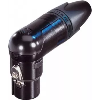 Conector XLR hembra Neutrik, acodado, número de polos: 3, negro NC3FRX-B 1 ud. (NC3FRX-B)
