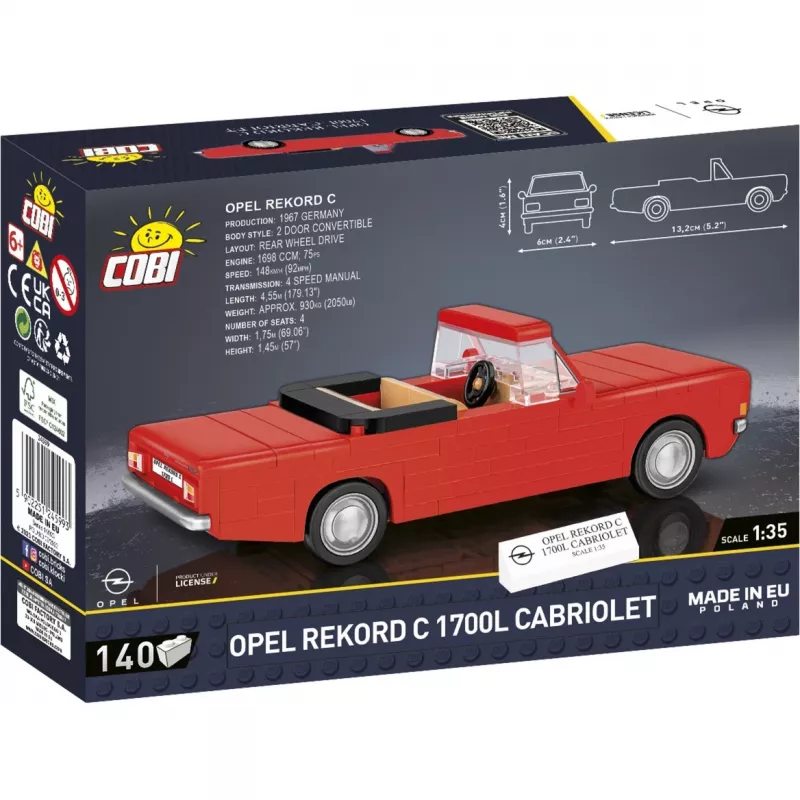 Juguete de construcción Cobi Opel Rekord C 1700 L Cabriolet maqueta, maqueta a escala