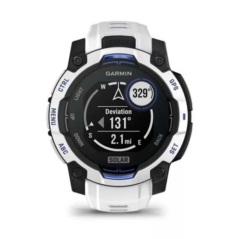 Garmin Instinct 3 Solar smartwatch, 45 mm, Black/Stone White, correa de silicona (010-02934-03)