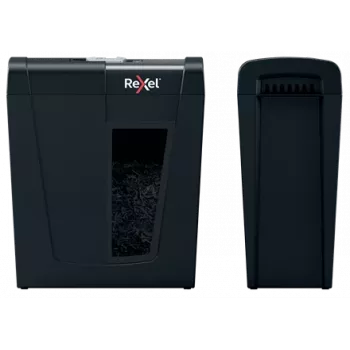 Destructora de papel REXEL Secure X8 — corte cruzado P-4, 4x40 mm, capacidad 8 hojas, depósito 14 l, negra