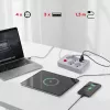Regleta MACLEAN MCE392 W — 4 tomas de corriente F, 3×USB A, 110–240 V, 2,1 A máx., 2500 W, cable de 1,5 m, blanca