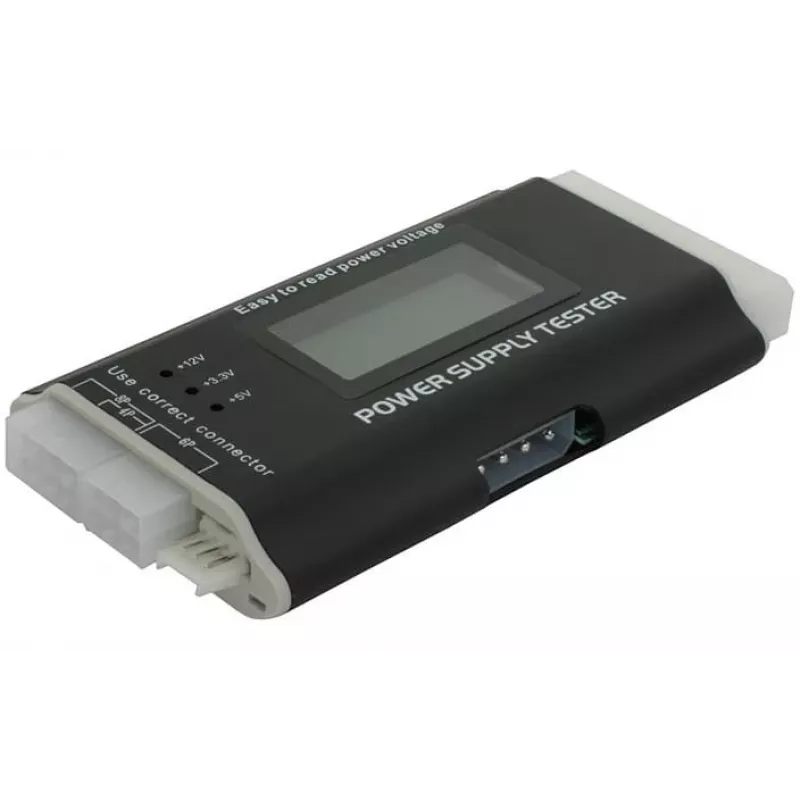DeLOCK 18159 comprobador de fuentes de alimentación III para ATX/BTX/ITX, negro/blanco