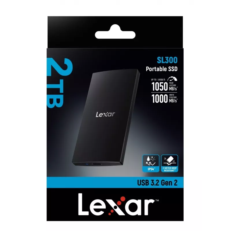 Unidad de estado sólido externa Lexar 2TB SSD USB Type-C 3.2 Gen 2 LSL300002T-RNBNG