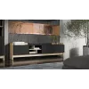 Mueble RTV Cama PORTO 3D 190x38x50 roble/negro