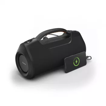 Barra de sonido HAMA Soundbarrel 2.0 negra Bluetooth inalámbrica — compacta 2.0 canales