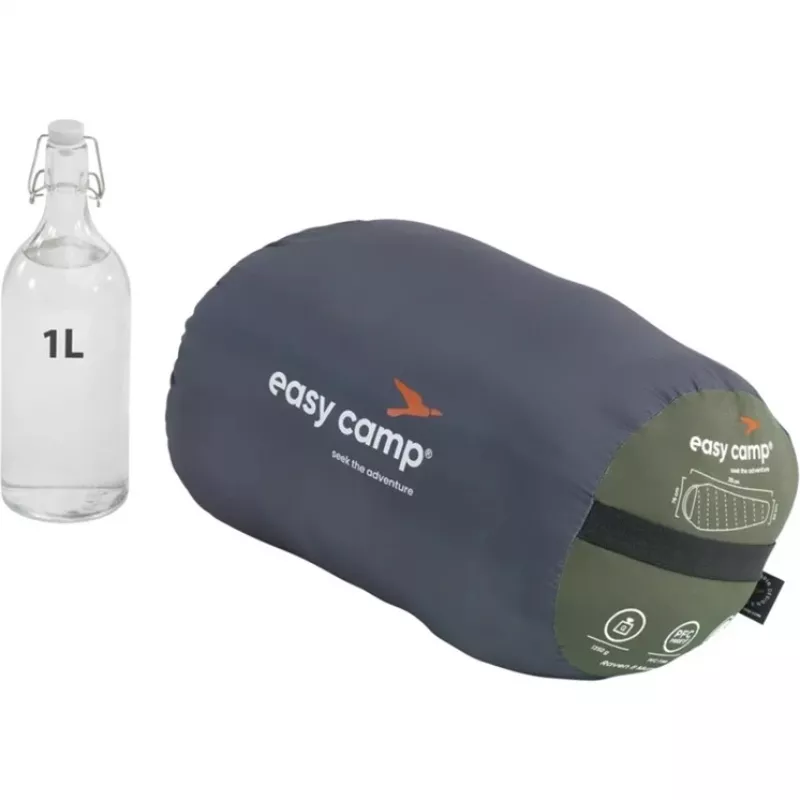 Saco de dormir easy camp Raven II momia 215 x 76 x 50 cm, confort -16 a 4 °C