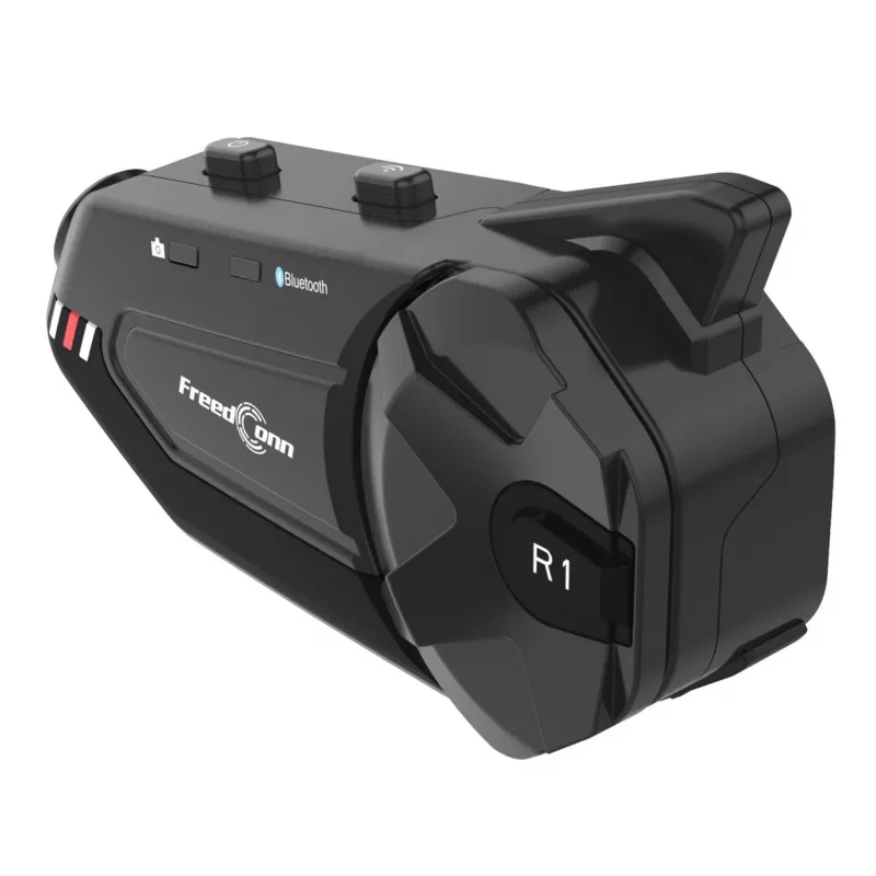 Headset FreedConn R1 PLUS E intercomunicador Bluetooth para moto, Bluetooth 5.0+EDR, alcance 1000 m, IP65, FM, vídeo 1080p, 30 h de conversación