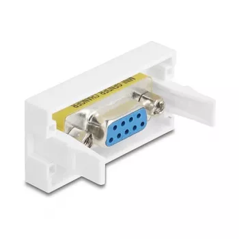Toma de conexión VGA de montaje en pared DELOCK 81556, conector hembra a conector hembra, blanca, ABS, 45×22,5×17,4 mm