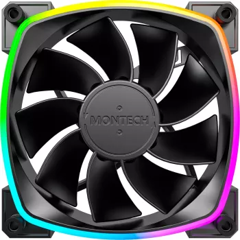 Ventilador Montech RX120 PWM 12 cm negro 720–1760 RPM rodamiento rifle